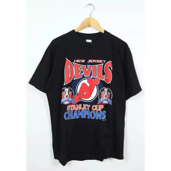 New Jersey Devils 1995 NHL Hockey Stanley Cup Champions Accord Shirt USA Sz. L - Picture 8 of 8